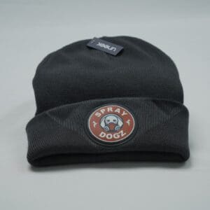 Spray Dogz black cap featuring embroidered company logo